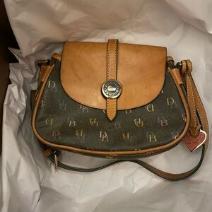 Dooney & Bourke Brown Multicolor Logo Shoulder Bag - Vintage